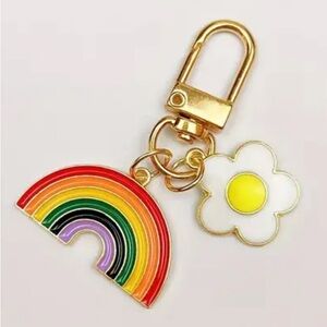 BAG CHARM Rainbow Daisy Charm Pendant Keychain